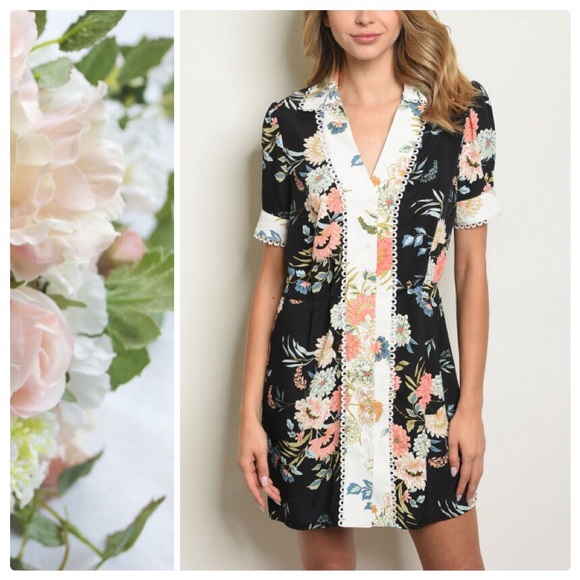 littlegypsie Dresses & Skirts - **CLEARANCE** Asian Flowers Button Down Dress